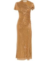 Self-Portrait - Robe Mi-Longue À Ornements Strassés - Lyst