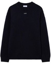 Off-White c/o Virgil Abloh - Arrow-Embroidered Ribbed-Knit Sweater - Lyst