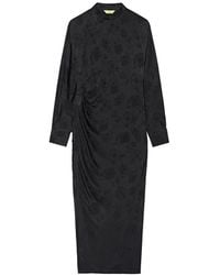 Shanghai Tang - Qipao Floral-Jacquard Midi Dress - Lyst