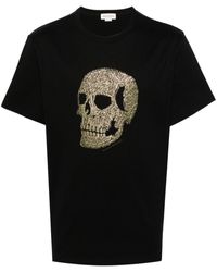 Alexander McQueen - T-shirt en coton à imprimé tête de mort - Lyst