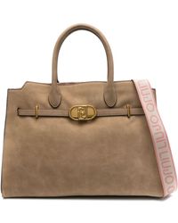 Liu Jo - Synthetic Leather Tote Bag With Logo Plaque And Shoulder Strap - Lyst