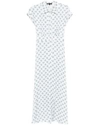 Maje - Vestido Midi Con Botones Y Motivo Floral - Lyst