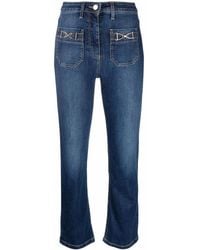 Elisabetta Franchi - Slim-Fit Cropped Trousers - Lyst