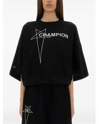 Rick Owens X Champion - Logo-Print Cropped T-Shirt - Lyst