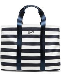 EA7 - Large Train Striped Tote Bag - Lyst