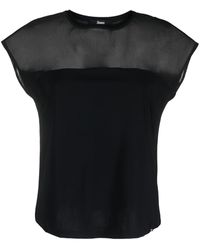 Herno - T-shirt con inserto in tulle - Lyst