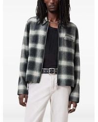 AllSaints - Checked Zip-Up Jacket - Lyst