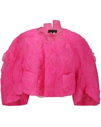 Comme des Garçons - Tulle-overlay Cropped Jacket - Lyst