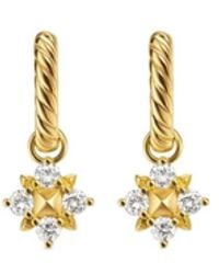 David Yurman - 18Kt Petite Modern Renaissance Pyramid Diamond Drop Earrings (18.8Mm) - Lyst