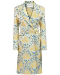 Nina Ricci - Flower-Jacquard Double-Breasted Coat - Lyst