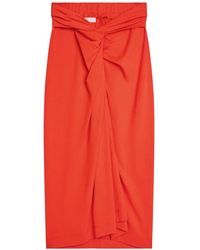 Dries Van Noten - Knotted Jersey Midi Skirt - Lyst