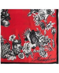 Moschino - Seidenschal Mit Blumen-Print - Lyst