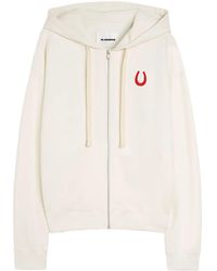 Jil Sander - Katoenen Badstof Sweater Met Rits - Lyst