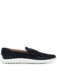 Tod's Contrast Sole Loafers - Blue