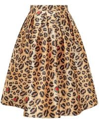 ALESSANDRO ENRIQUEZ - Animal-Print Pleated Midi Skirt - Lyst