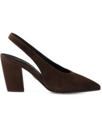 Prada - Escarpins En Daim À Bride Arrière - Lyst