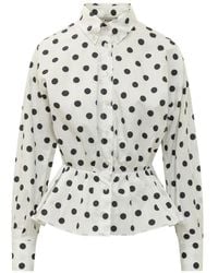 Fiorucci - Polka-Dot Peplum Shirt - Lyst