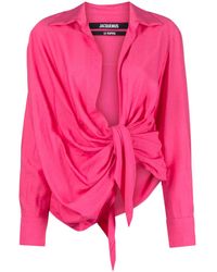 Jacquemus - Elegant Shirt With Decorative Knot - Lyst