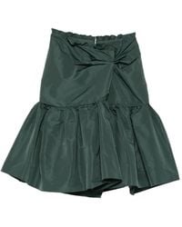 N°21 - Ruffled-Trim Twisted Midi Skirt - Lyst