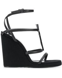 Saint Laurent - Opyum 105 Leather Wedge Sandal - Lyst