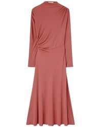RETORI - Draped Mock-Neck Midi Dress - Lyst