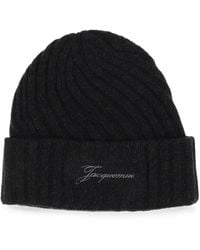 Jacquemus - Bonnet À Logo Brodé Côtelé Tourni - Lyst