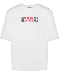 Moschino - Slogan-print Cotton T-shirt - Lyst