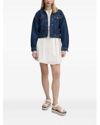 Desigual - Eyelet-Embroidered Belted Mini Dress - Lyst