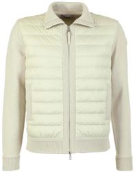 Moncler - Quilted-Panel Zip-Up Jacket - Lyst