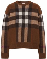 Burberry - Check Wool-cashmere Jumper - Lyst