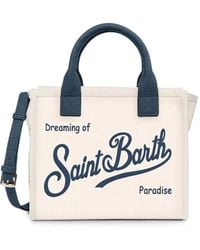 MC2 Saint Barth - Vanity Logo-Print Leather Medium Tote Bag - Lyst