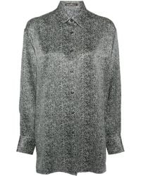 Ermanno Scervino - Herringbone-Print Silk Shirt - Lyst