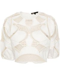 Maje - Embroidered Cropped Top - Lyst