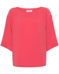 Alberto Biani - Boat-Neck Cady Blouse - Lyst