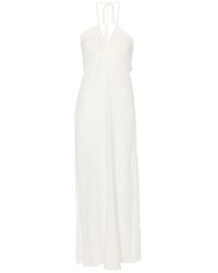 MOUTAKI - Halter-Neck Ruched Maxi Dress - Lyst