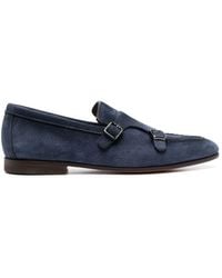 Santoni - Suede-leather Monk Shoes - Lyst