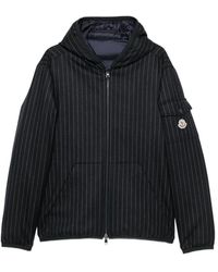 Moncler - Pinstripe-Pattern Hooded Jacket - Lyst