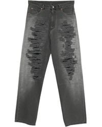 MM6 by Maison Margiela - Distressed-Frayed Jeans - Lyst