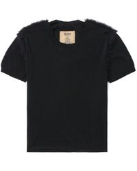 Uma Wang - Raw-edge Cotton-silk T-shirt - Lyst