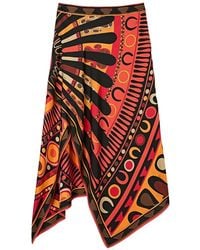 PUCCI - Soleil-Print Silk Scarf Skirt - Lyst