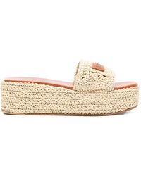 Versace - Logo Sandals - Lyst