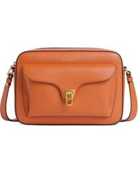 Coccinelle - Large Beat Front-Pocket Leather Shoulder Bag - Lyst
