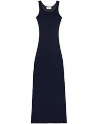 Ami Paris - Ribbed Jersey Sleeveless Maxi Dress - Lyst
