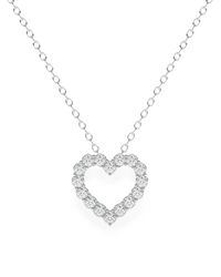 Diamond Essentials - Collar Con Corazón Y Diamante De Laboratorio - Lyst
