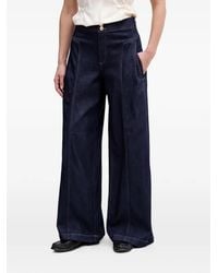 Mos Mosh - Mmverone Contrast-Stitch Wide-Leg Jeans - Lyst