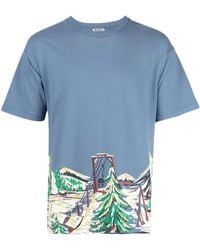 Bode - T-Shirt Mit Skilift-Print - Lyst