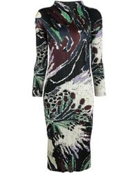 Pleats Please Issey Miyake - Printed Pencil Midi Dress - Lyst