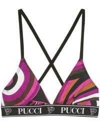 Emilio Pucci - Logo-Print Triangle Bra (Pack Of Three) - Lyst