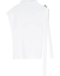 Lanvin - Sleeveless Button-Embellished Blouse - Lyst