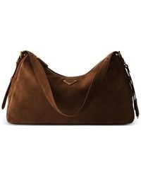 Prada - Aimèe Large Suede Shoulder Bag - Lyst